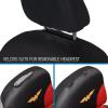 imageBDK Warner Bros DC Comics Wonder Woman Car Accessories Seat Covers  Front Car Seat Cover Includes Removable Head Cover ampamp Matching Seat Belt Pads Side Airbag Compatible Universal Fit Red ampamp Black