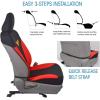 imageBDK Warner Bros DC Comics Wonder Woman Car Accessories Seat Covers  Front Car Seat Cover Includes Removable Head Cover ampamp Matching Seat Belt Pads Side Airbag Compatible Universal Fit Red ampamp Black