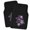 imagePretty Rugs Gift Pack  Matching Flowers Design  Black Carpet Floor Mats wSynthetic Leather Grip Steering Wheel CoverGift Pack