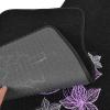imagePretty Rugs Gift Pack  Matching Flowers Design  Black Carpet Floor Mats wSynthetic Leather Grip Steering Wheel CoverGift Pack
