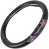 imagePretty Rugs Gift Pack  Matching Flowers Design  Black Carpet Floor Mats wSynthetic Leather Grip Steering Wheel CoverGift Pack