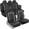 imageBDK Advanced Performance Car Seat Covers  Instant Install Sideless Fronts  Full Interior Set for Auto Beige