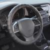 imageBDK Beige Leather Car Steering Wheel Cover Large Size 155 to 16 inch Easy InstallationBlack