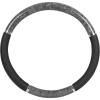 imageBDK Chrome Wood Grain Black ampamp Beige Steering Wheel Cover for Cars Trucks Van SUVs  Elegant and Comfortable Grip AccessoriesBlack  Gray