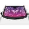 imageBDK Pink Butterfly Front Windshield Sunshade Accordion Folding Style Auto Shade for Cars Trucks SUVs Vans Blocks UV Rays Sun Visor Protector Easy Setup Keeps Your Vehicle Cool 58quot x 27quot