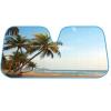 imageBDK Purple Sunset Beach Front Windshield Sunshade Accordion Folding Style Auto Shade for Car Truck SUV Van Blocks UV Rays Sun Visor Protector Easy Setup Keeps Your Vehicle Cool  58 x 27 inchesPalm Tree Tropical Island