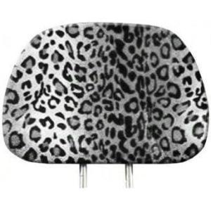 imageBDK Car Headrest Cover in Animal Print  Leopard Snow