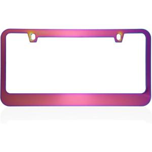 imageBDK Heavy Duty RustProof StainlessSteel Metal Neo Mirror Polish License Plate Frame Universal Size for Car Truck SUV Pack of 21 Piece