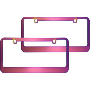 imageBDK Heavy Duty RustProof StainlessSteel Metal Neo Mirror Polish License Plate Frame Universal Size for Car Truck SUV Pack of 22 Pieces