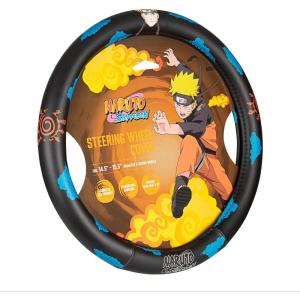 imageNaruto Shippuden Car Steering Wheel Cover 15 Inch Anime Steering Wheel Cover Cushioned Soft Comfortable Cover Anime Car Accessories for Men Women Kumogakure