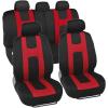 imageBDK AutoSport Charcoal Car Seat Covers Full Set with Matching Set of Heavy Duty Rubber Car Floor Mats All Weather  Interior Front ampamp Rear Car Seat Protector ampamp Floor Mats for Car SUV Trucks ampamp AutosSporty Red