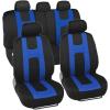 imageBDK AutoSport Charcoal Car Seat Covers Full Set with Matching Set of Heavy Duty Rubber Car Floor Mats All Weather  Interior Front ampamp Rear Car Seat Protector ampamp Floor Mats for Car SUV Trucks ampamp AutosModern Blue