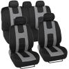 imageBDK AutoSport Charcoal Car Seat Covers Full Set with Matching Set of Heavy Duty Rubber Car Floor Mats All Weather  Interior Front ampamp Rear Car Seat Protector ampamp Floor Mats for Car SUV Trucks ampamp AutosCharcoal