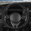 imageBDK BurlwoodLux Wood Grain and PU Leather Beige Steering Wheel Cover  Sport Grip for Car Auto SUV TrucksBlack