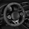 imageBDK BurlwoodLux Wood Grain and PU Leather Beige Steering Wheel Cover  Sport Grip for Car Auto SUV TrucksGray