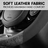 imageBDK BurlwoodLux Wood Grain and PU Leather Beige Steering Wheel Cover  Sport Grip for Car Auto SUV TrucksGray