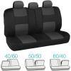 imageBDK Front ampamp Rear Combo Set of 4 Piece Auto Carpet Floor Mats with PolyPro Car Seat Covers ampamp Steering Wheel Cover Fits Most for Car Truck Van SUV Colorful Design Interior Car AccessoriesCharcoal