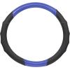 imageBDK GripDrive Carbon Fiber Steering Wheel Cover NonSlip Sporty Racing Faux Leather Ergonomic Comfortable Handle Steering Wheel Cover for Cars Trucks Vans SUV  Fits Standard 15 Inch  Blue