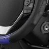 imageBDK GripDrive Carbon Fiber Steering Wheel Cover NonSlip Sporty Racing Faux Leather Ergonomic Comfortable Handle Steering Wheel Cover for Cars Trucks Vans SUV  Fits Standard 15 Inch  Blue