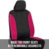 imageBDK Hot Pink Faux Wool Fur Car Seat Covers Set with Matching Car Floor Mats  Soft ampamp Furry Cute Plush Comfort for Women Easy to Install with Fits Most Car Truck Van and SUV