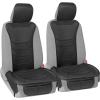 imageBDK Motor Trend LuxeFit 2Pack Front Car Seat Covers ampamp Rear Bench Back Seat Cover Full Set  Premium Automotive Seat Covers Padded Luxury Faux Leather Seat Protectors for Car Truck Van SUV Black