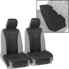 imageBDK Motor Trend LuxeFit 2Pack Front Car Seat Covers ampamp Rear Bench Back Seat Cover Full Set  Premium Automotive Seat Covers Padded Luxury Faux Leather Seat Protectors for Car Truck Van SUV Black