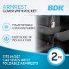 imageBDK PolyCloth Arm Rest Covers for CarVanSUV for Ultimate Comfort and Protection Auto Armrest Covers with Storage Pocket 2pcWith Pocket
