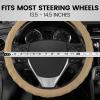 imageBDK SW899MG Genuine Leather Car Steering Wheel Cover 14515 inch MediumGray Easy InstallationBeige