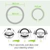 imageBDK SW899MG Genuine Leather Car Steering Wheel Cover 14515 inch MediumGray Easy InstallationBlack