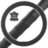 imageBDK SW899MG Genuine Leather Car Steering Wheel Cover 14515 inch MediumGray Easy InstallationBlack