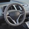 imageBDK SW899MG Genuine Leather Car Steering Wheel Cover 14515 inch MediumGray Easy InstallationGray