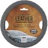 imageBDK SW899MG Genuine Leather Car Steering Wheel Cover 14515 inch MediumGray Easy InstallationGray