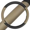 imageBDK Two Tone Perforated PU Leather Steering Wheel Cover for Car Van SUV Truck 145 to 15 inch Standard Beige