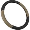 imageBDK Two Tone Perforated PU Leather Steering Wheel Cover for Car Van SUV Truck 145 to 15 inch Standard Beige
