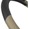 imageBDK Two Tone Perforated PU Leather Steering Wheel Cover for Car Van SUV Truck 145 to 15 inch Standard Beige