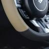 imageBDK Two Tone Perforated PU Leather Steering Wheel Cover for Car Van SUV Truck 145 to 15 inch Standard Beige