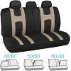 imageBlack ampamp Pink Car Seat Covers wSplit Bench ampamp Light Pink Two Tone Carpet Floor Mats Full SetBlack  Beige