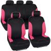imageBlack ampamp Pink Car Seat Covers wSplit Bench ampamp Light Pink Two Tone Carpet Floor Mats Full SetBlack  Pink