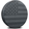 imageBDK Black ampamp Gray American USA Flag Spare Tire Cover for 15 16 17 Rims  Custom Fit Jeep Wrangler SUVs Campers RV Trailer Travel Storage All Weather Exterior Car Accessories Wheel Covers  32quot Diameter