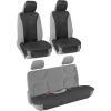 imageBDK Motor Trend LuxeFit 2Pack Front Car Seat Covers ampamp Rear Bench Back Seat Cover Full Set  Premium Automotive Seat Covers Padded Luxury Faux Leather Seat Protectors for Car Truck Van SUV Black