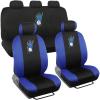imageBDK SC452BL SC452BL 9 Piece Set Hibiscus Flower Print Design Seat CoversFit for Car SUV Van and Truck Blue HawaiianBlue