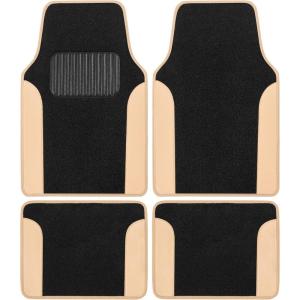 imageBDK Premium Medium Gray Carpet Floor Mats for Cars  Universal Fit Interior 4Piece Car Mats Full Set with Vinyl Heel Pad Protector  Cute Car Accessories Interior Floor Covers for SUVs ampamp Trucks202BG