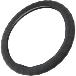 imageBDK SW899MG Genuine Leather Car Steering Wheel Cover 14515 inch MediumGray Easy InstallationBlack