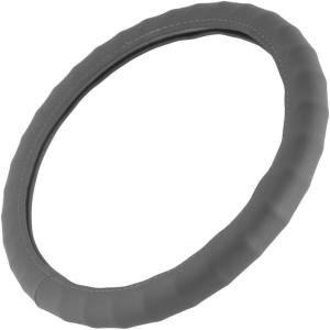 imageBDK SW899MG Genuine Leather Car Steering Wheel Cover 14515 inch MediumGray Easy InstallationGray