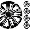 imageBDK 16 Inch Hubcaps Set of 4  OEM Replacement SnapOn Wheel Rim Covers  Universal Fit Car Wheel Cover for Cars Trucks SUV Vans Durable ABS Black ampamp Silver 10Spoke HubCap Car Accessories ExteriorBlack  Silver 10