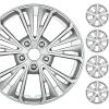 imageBDK 16 Inch Hubcaps Set of 4  OEM Replacement SnapOn Wheel Rim Covers  Universal Fit Car Wheel Cover for Cars Trucks SUV Vans Durable ABS Black ampamp Silver 10Spoke HubCap Car Accessories ExteriorSilver 5