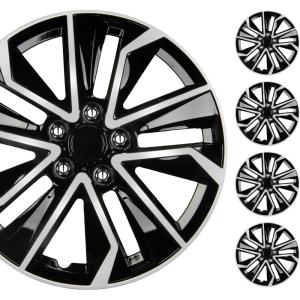 imageBDK 16 Inch Hubcaps Set of 4  OEM Replacement SnapOn Wheel Rim Covers  Universal Fit Car Wheel Cover for Cars Trucks SUV Vans Durable ABS Black ampamp Silver 10Spoke HubCap Car Accessories ExteriorBlack  Silver 10