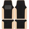 imageBDK PolyPro Beige Car Seat Covers Full Set with 4Piece Car Floor Mats  TwoTone Seat Covers for Cars with Carpet Interior Covers for Auto Truck Van SUVBlack  Beige