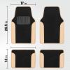imageBDK PolyPro Beige Car Seat Covers Full Set with 4Piece Car Floor Mats  TwoTone Seat Covers for Cars with Carpet Interior Covers for Auto Truck Van SUVBlack  Beige