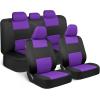 imageBDK PolyPro Beige Car Seat Covers Full Set with 4Piece Car Floor Mats  TwoTone Seat Covers for Cars with Carpet Interior Covers for Auto Truck Van SUVBlack  Purple